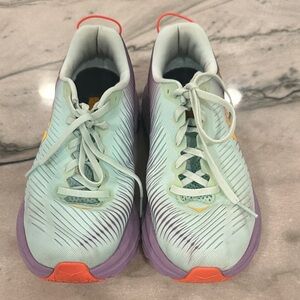 Hoka Mint and Purple Athletic Shoes